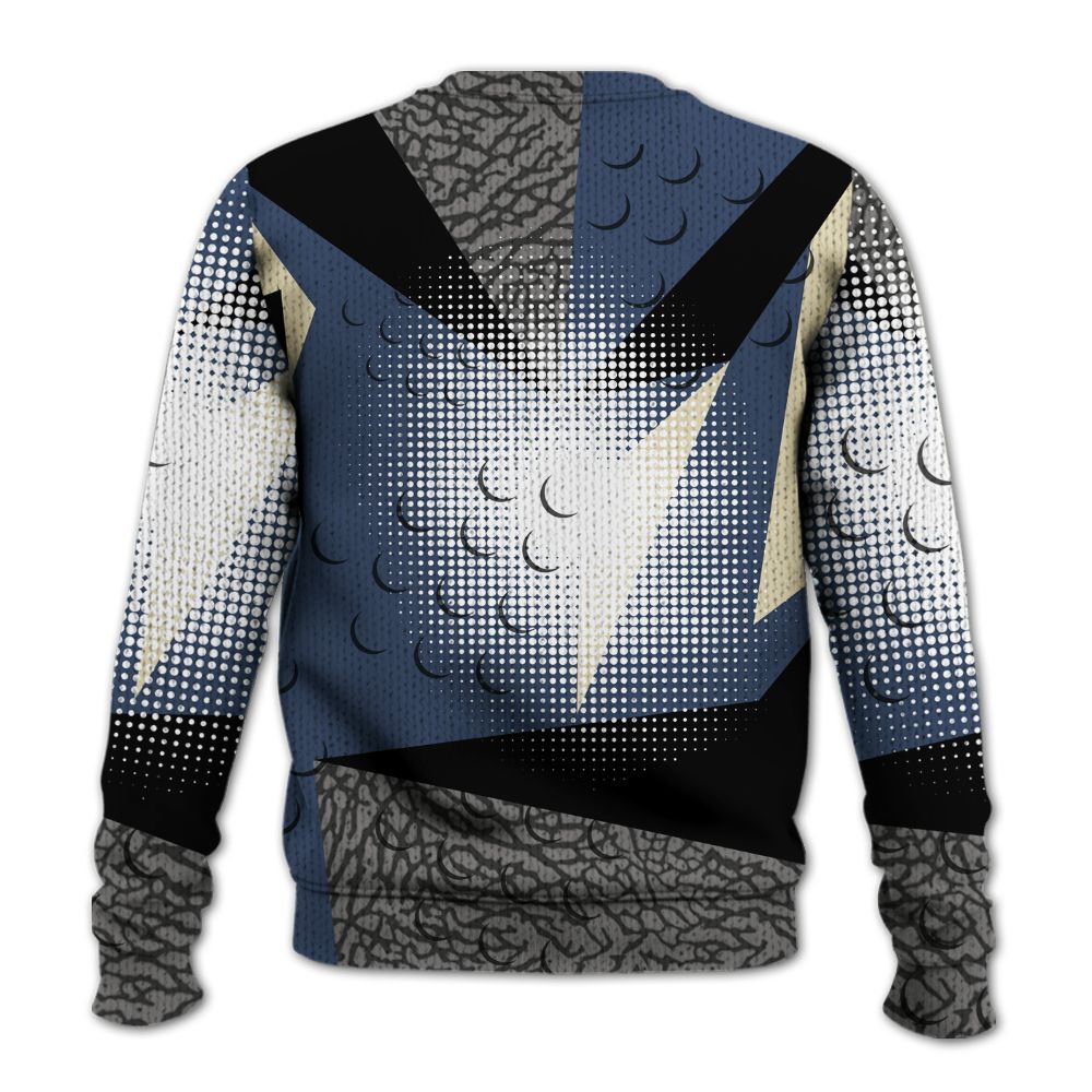 Knitted Sweater To Match Diffused Blue 3s - Poly Custom Name Number 23 5s