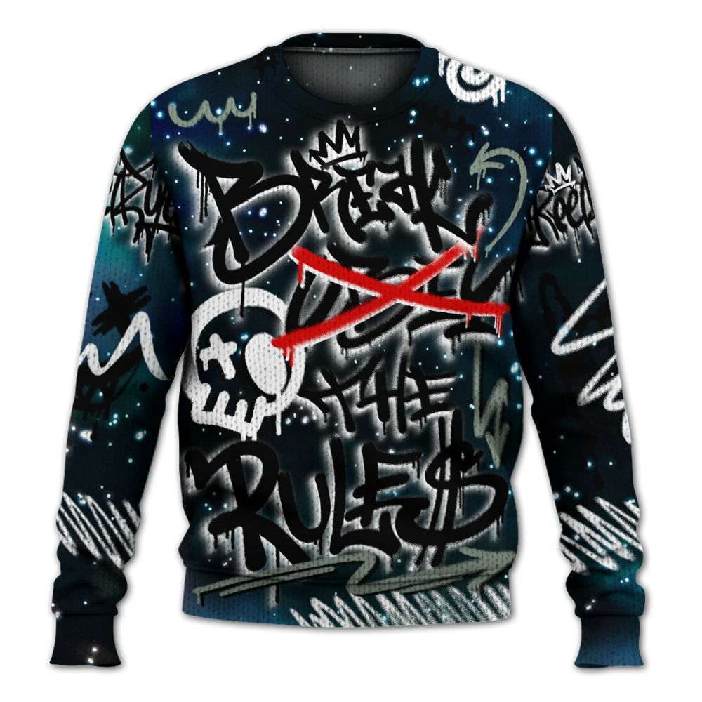 Knitted Sweater To Match Air Foamposite One Galaxy - Break Rules Streetwear