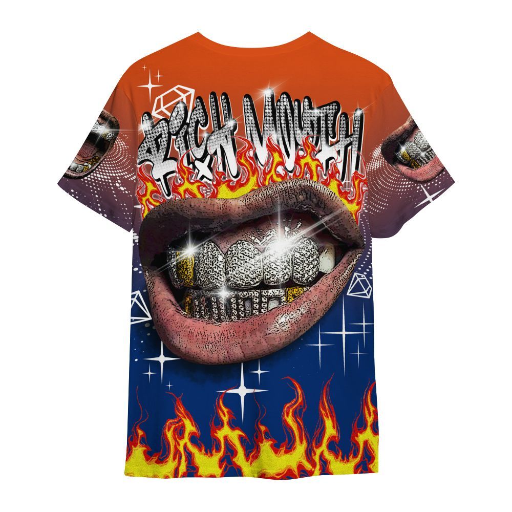 Shirt To Match Mid Knicks 1s - Rich Mouth Fire Rap Retro 90s All Over Print