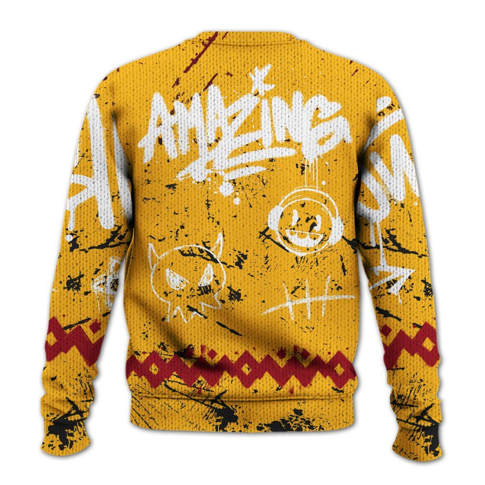 Sweater To Match White Taxi 12s Shirt, Friday Sneaker Crayon Graphic