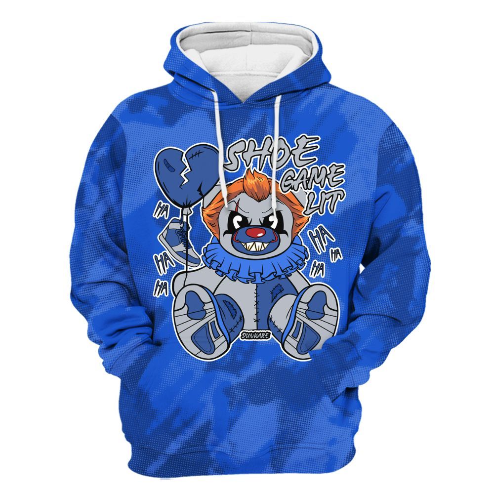 Hoodie To Match Air Foamposite One Royal - Shoe Game Bear Abstract Halftone All Over Print