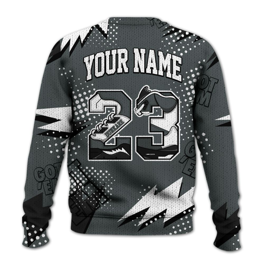 Knitted Sweater To Match Black RM Nigel Sylvester 4s - Custom Name Number 23 5s