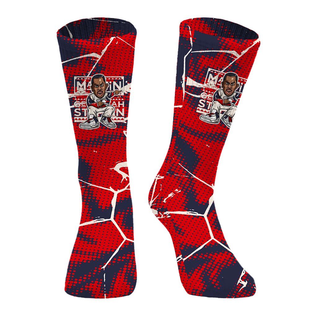 Sock To Match Low OG Howard University 1s - Get Tag Sneakers Steppin' Graphic