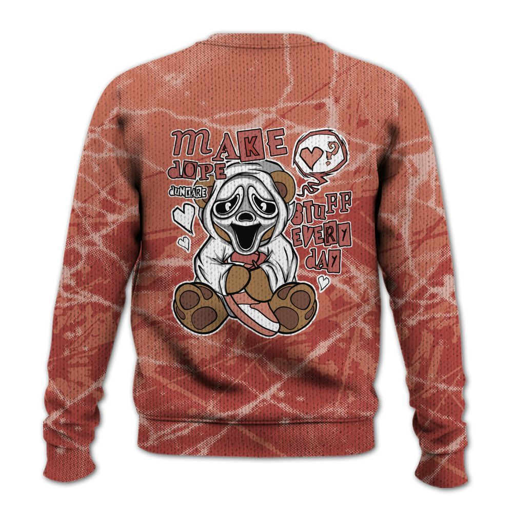 Knitted Sweater To Match Dune Red 13s - Make Dopes Bear Profound