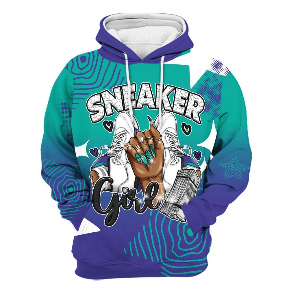 Hoodie To Match Retro Grape 5s - Sneakerz Girlz Unique Starz All Over Print