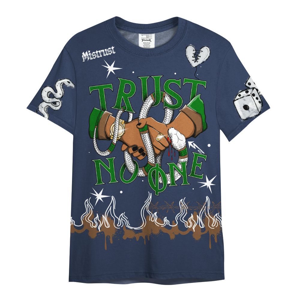 Shirt To Match Midnight Navy 13s - Trust No One Snake-Bite Doodle Crayon All Over Print