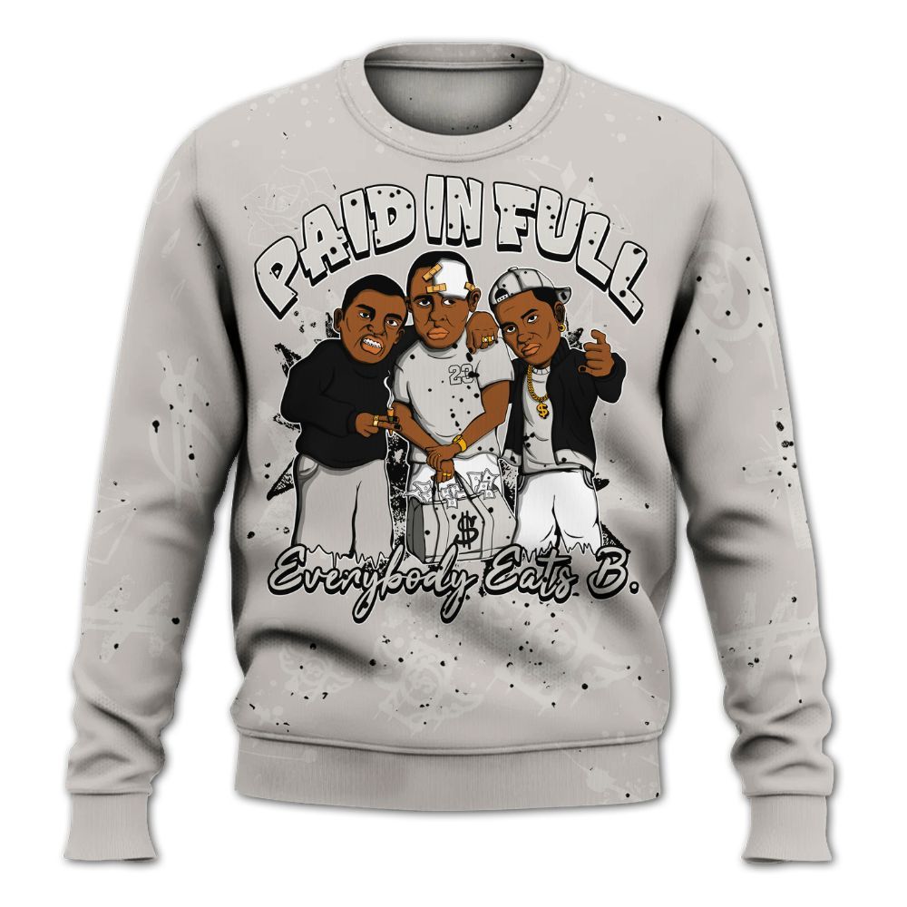 Sweatshirt To Match The Classic 40s - Everybody Paid In Full Crayon All Over Print