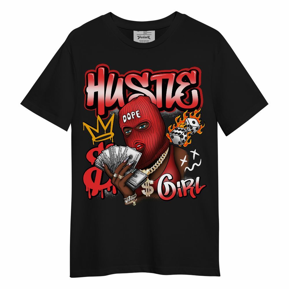 Shirt To Match Red Thunder 4s - Money Hustles Girl Streetwear Unisex Shirt