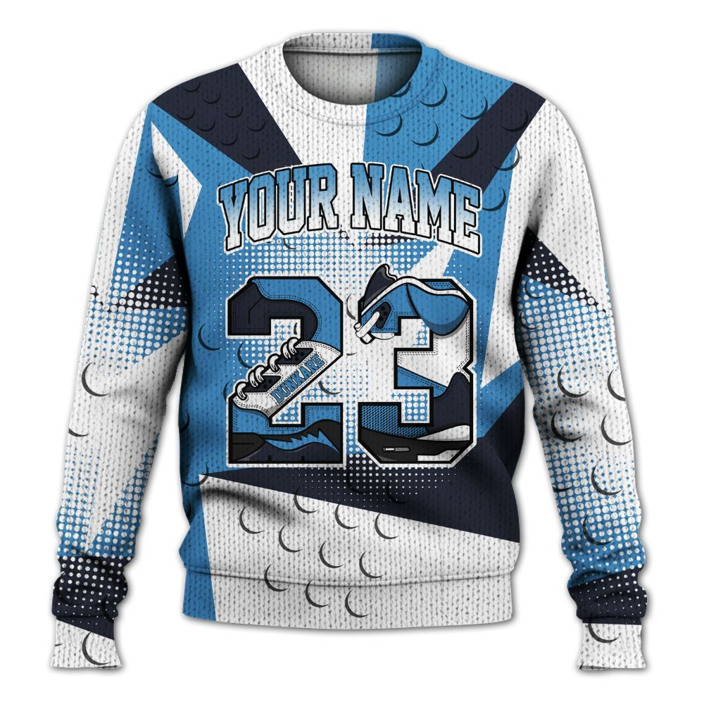 Knitted Sweater To Match Low OG Obsidian 1s - Poly Custom Name Number 23 5s