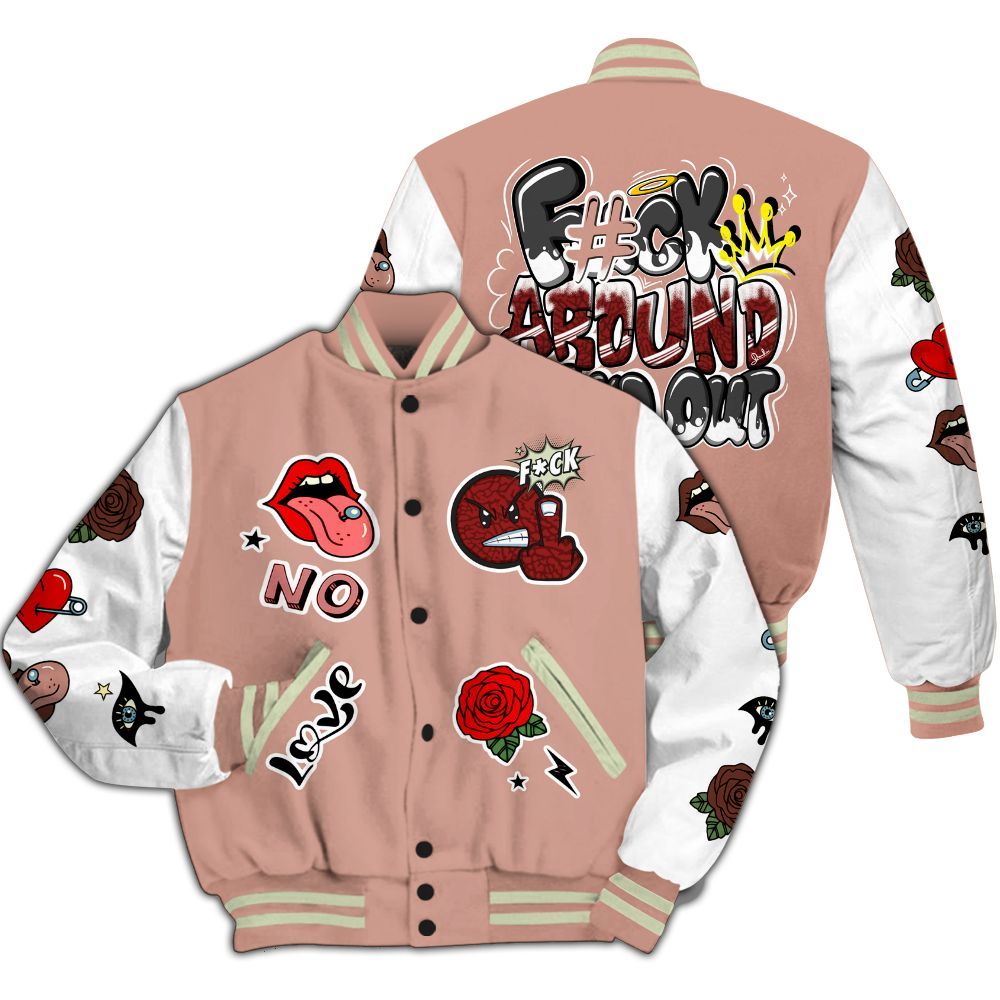 Varsity Jacket To Match Valentines Day 3s - FK Around Find Out All Over Print