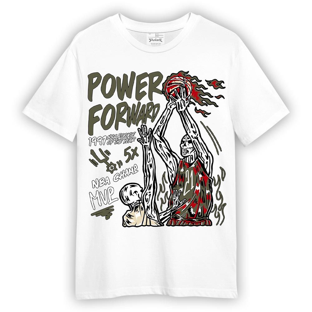 Shirt To Match Low OG Medium Olive 1s - Power Shot Skeleton Shirt Unisex