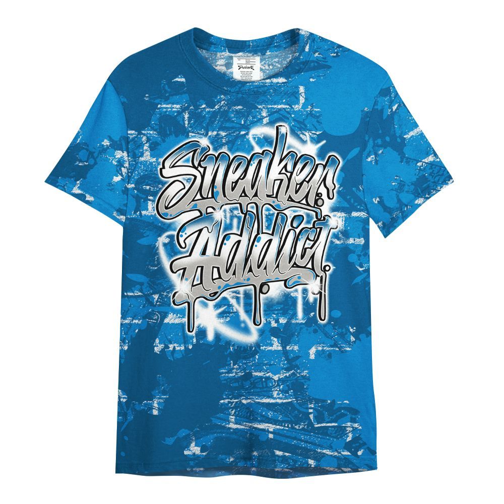 Shirt To Match Industrial Blue 4s - Addiction Sneakers Graphic Street Art All Over Print