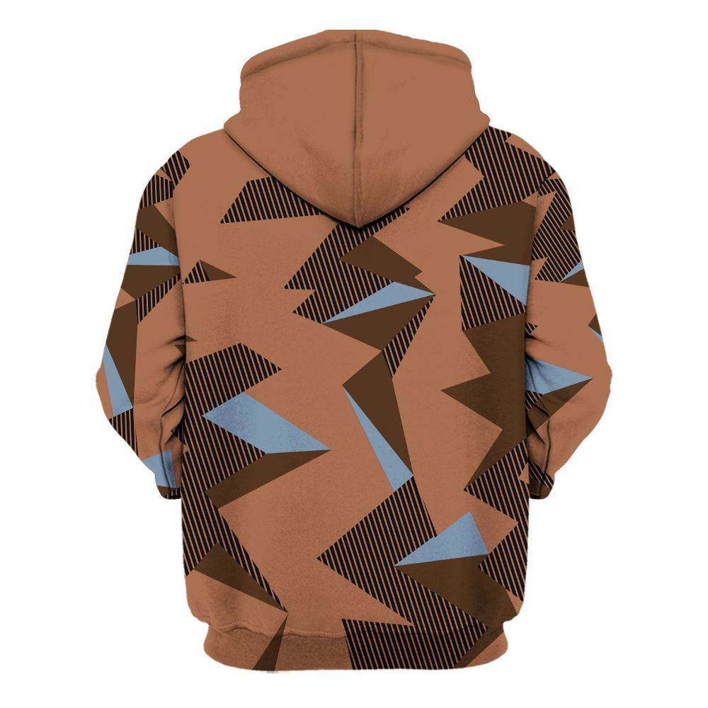 Hoodie To Match Air Foamposite Metallic Copper - Geometric Camouflage Pattern All Over Print
