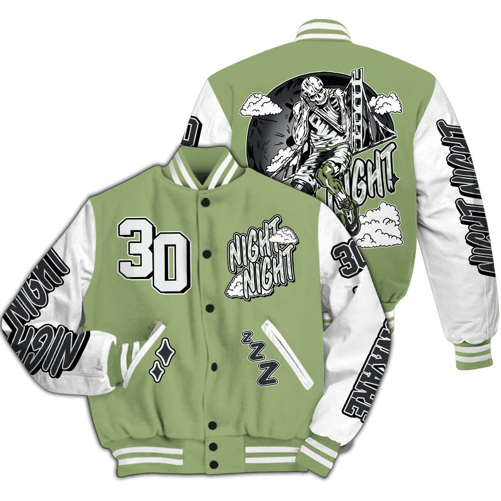 Varsity Jacket To Match Oil Green 4s - Seeya Skeleton All Over Print
