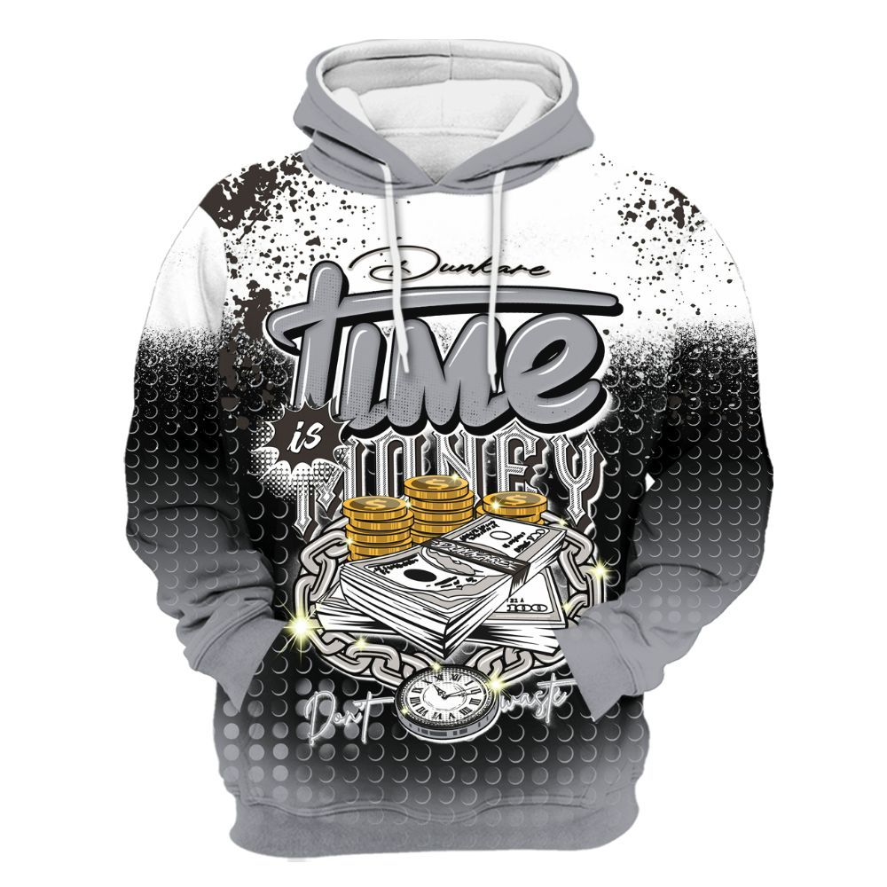 Hoodie To Match Baroque Brown 12s - Halftone Time Is Money All Over Print