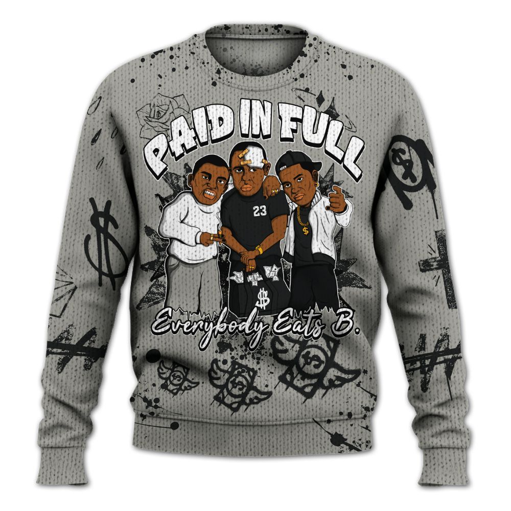 Knitted Sweater To Match High Satin Shadow 1s - Everybody Paid In Full Crayon