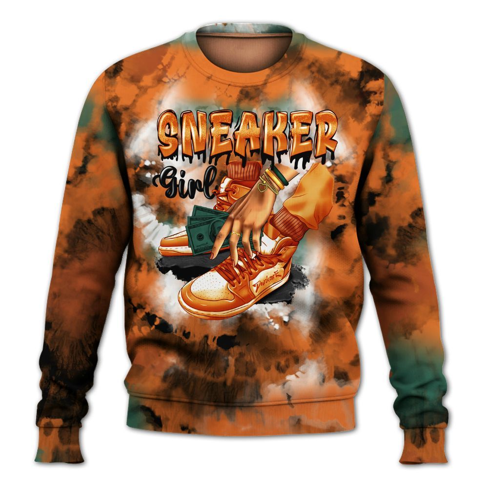 Sweatshirt To Match Dunk Low Ceramic - SNEAKER Girl Money Drip Tie Dye All Over Print