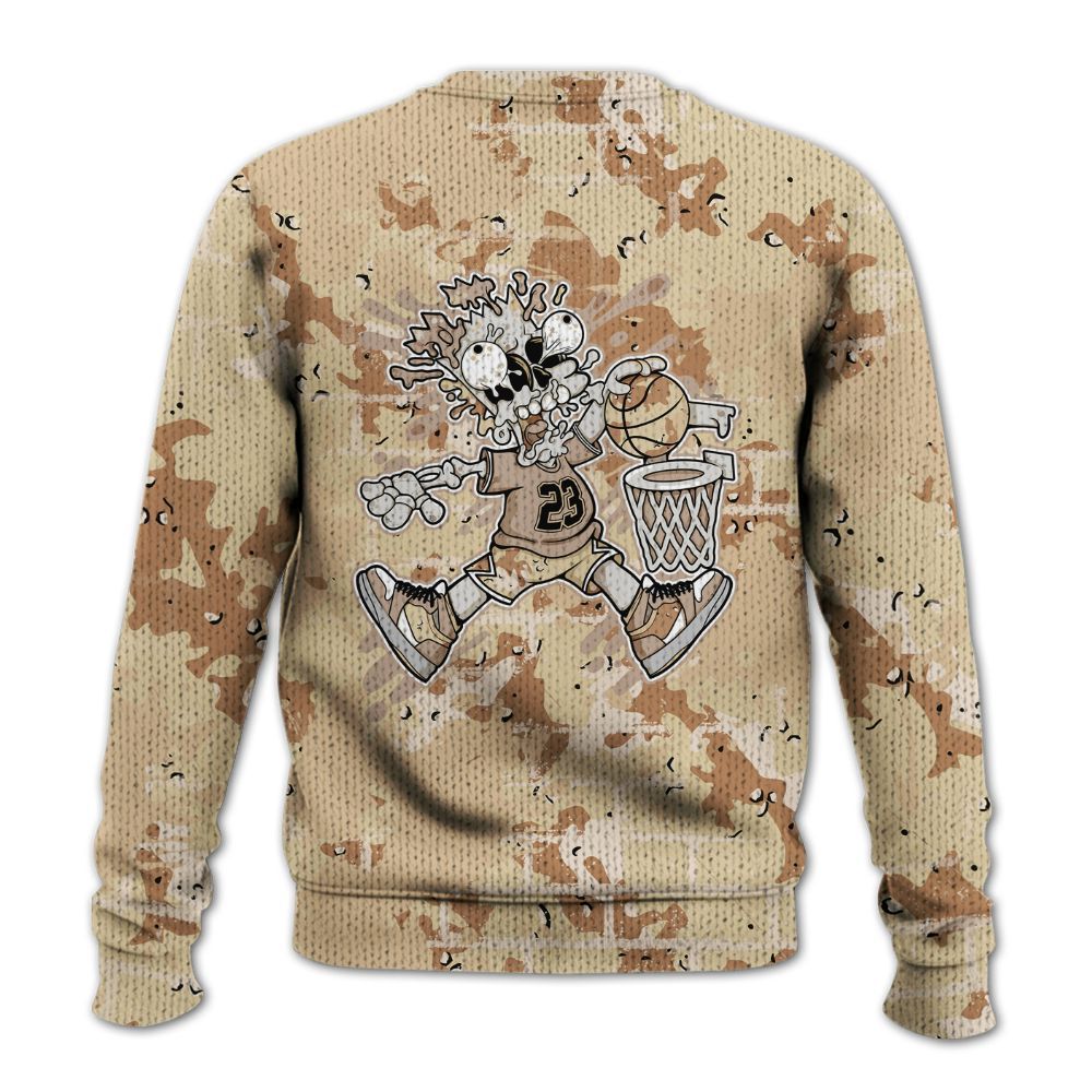 Knitted Sweater To Match Desert Camo 3s - 85's Dunks Graphic Halloween