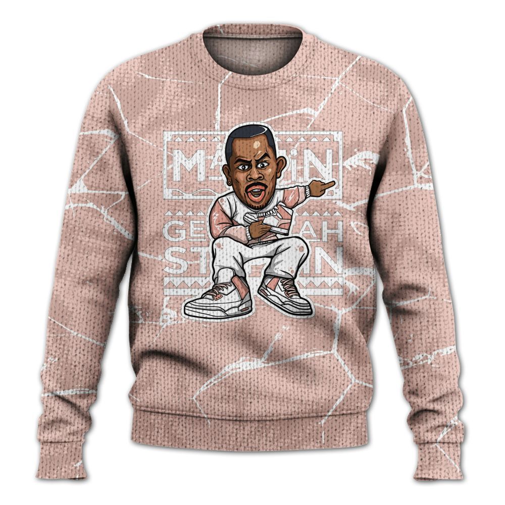 Knitted Sweater To Match Low Legend Pink 11s - Get Tag Sneakers Steppin' Graphic Crack