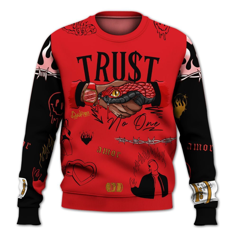 Sweatshirt To Match Scoot Zeros Retro Portland - Snake Trust No One All Over Print