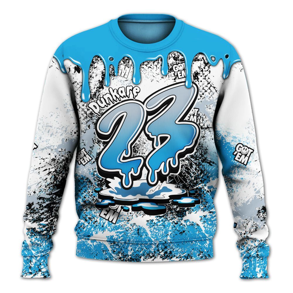 Sweatshirt To Match University Blue Low 2026 11s - Dripping 23 Drip All Over Print