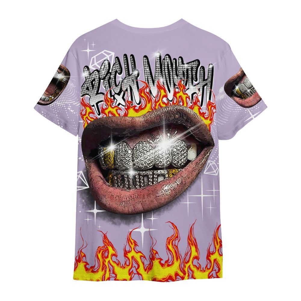 Shirt To Match Low Pure Violet 11s - Rich Mouth Fire Rap Retro 90s All Over Print