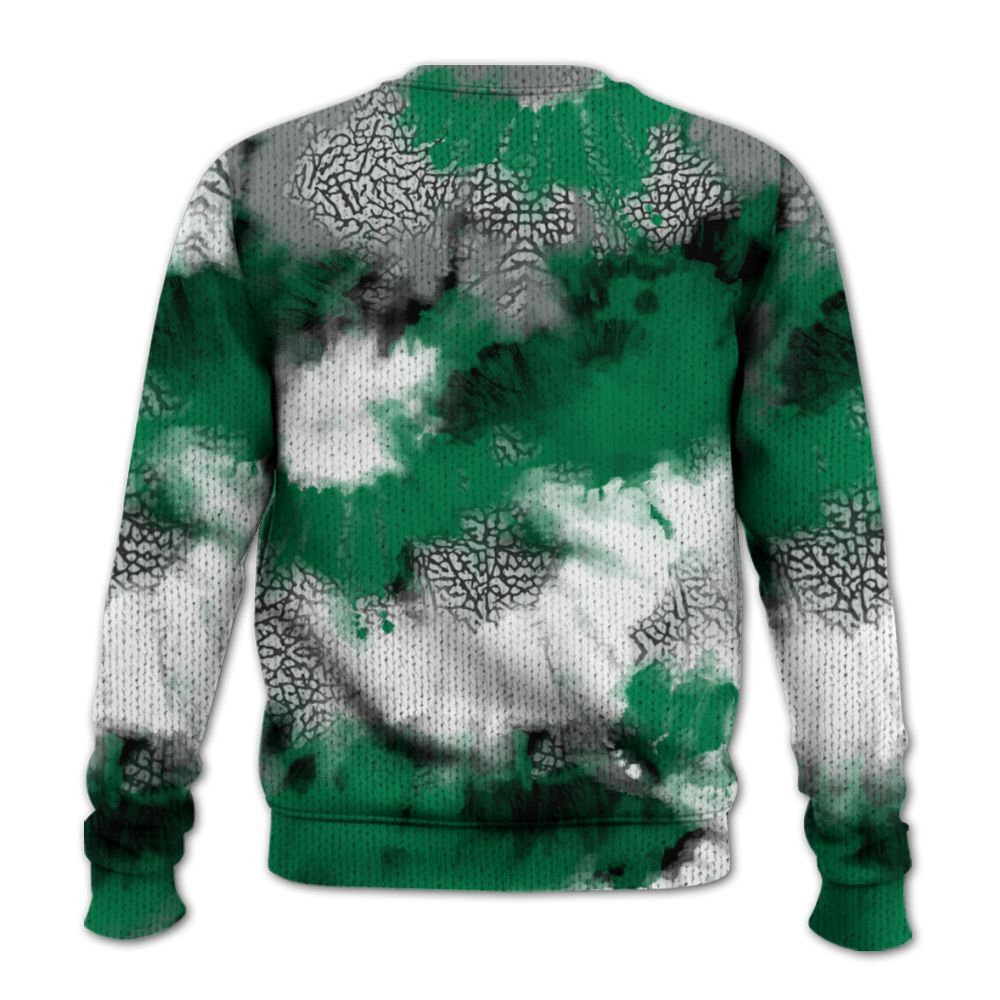Knitted Sweater To Match Pine Green 3s - Tie Dye FK Around Find Out