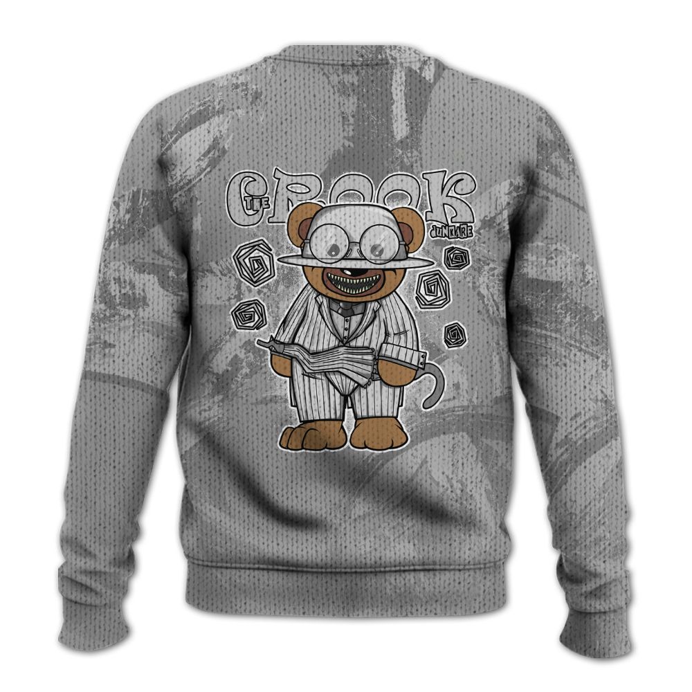 Knitted Sweater To Match Black Wolf Grey 12s - Swindler Bear Circle Slpash