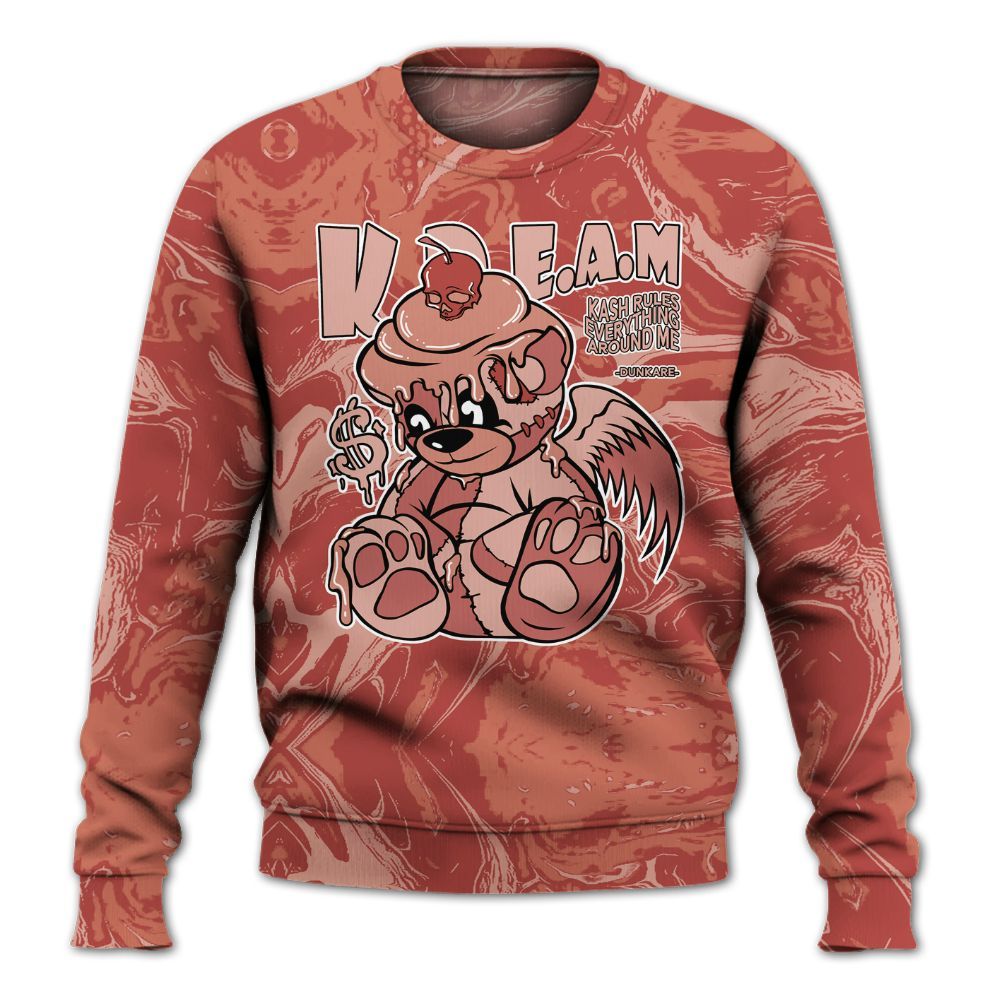 Sweatshirt To Match Dune Red 13s - Loot Bear Liquid All Over Print