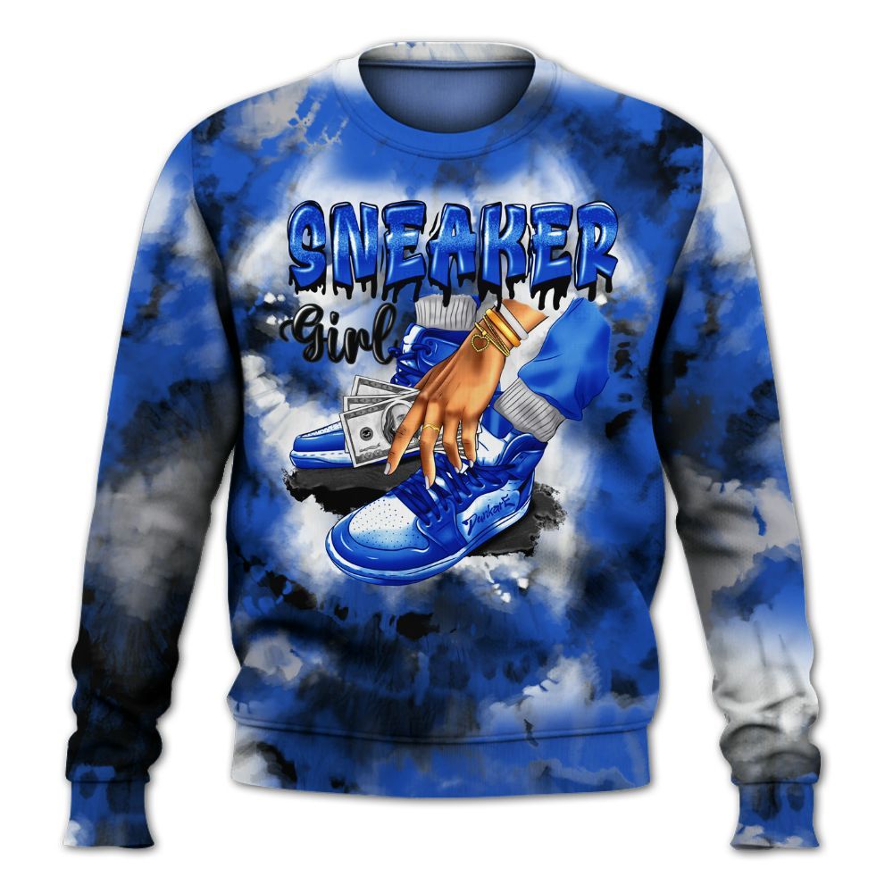 Sweatshirt To Match Retro Stealth 5s - SNEAKER Girl Money Drip Tie Dye All Over Print