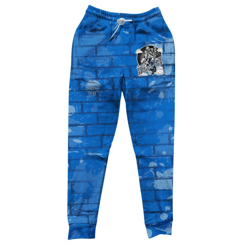 Sweatpant To Match Blueberry 12s - Seeya Skeleton Brick All Over Print
