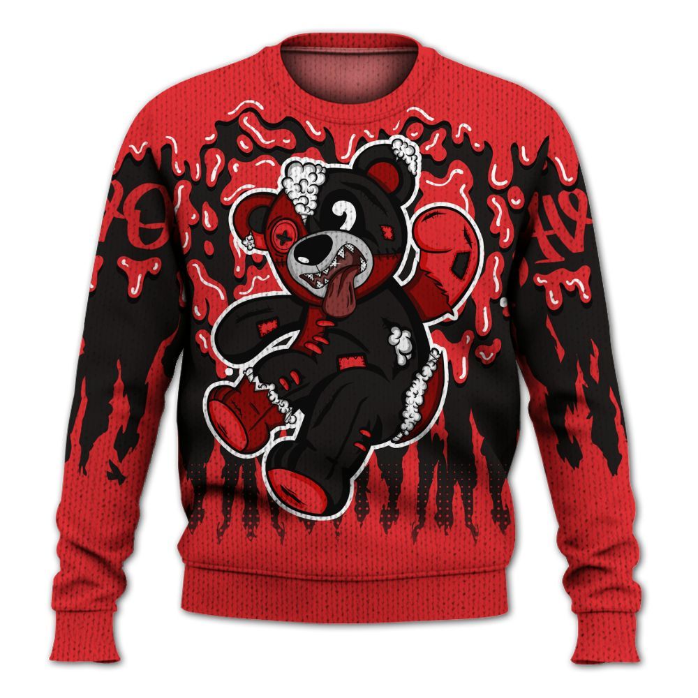 Knitted Sweater To Match Chile Red 9s - Havok Bear Dripping