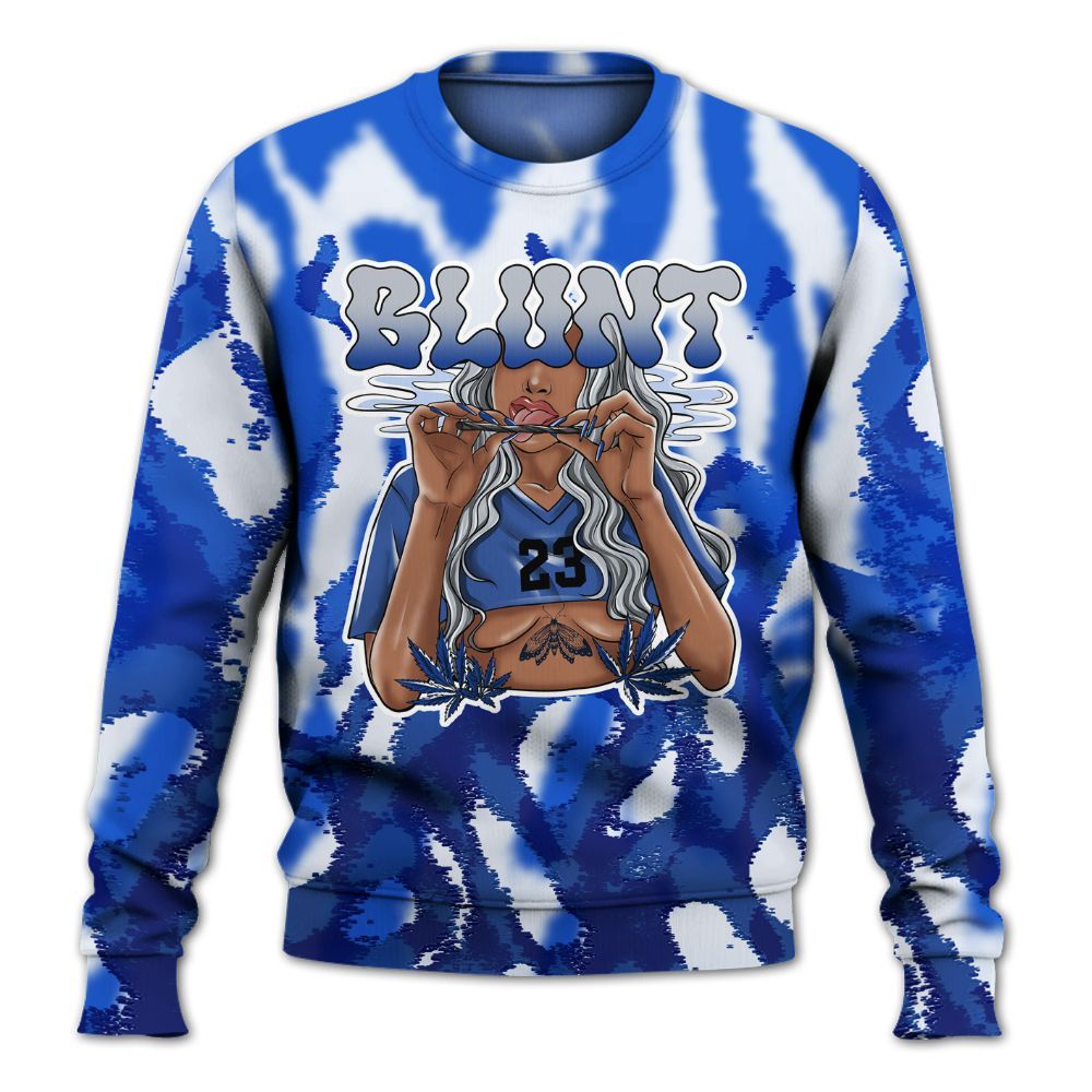 Sweatshirt To Match Air Foamposite One Royal - Bluntz Burnz All Over Print