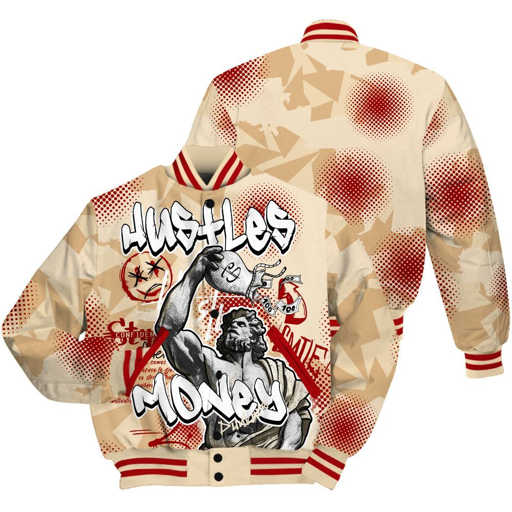 Varsity Jacket To Match Dunk Low Strawberry Waffle - Huslte Money Retro All Over Print