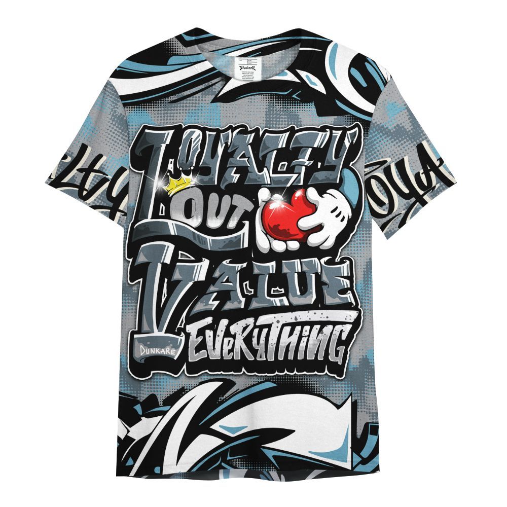 Shirt To Match Retro Light Graphite Wolf Grey 5s - Loyalty Out Value Graffiti All Over Print