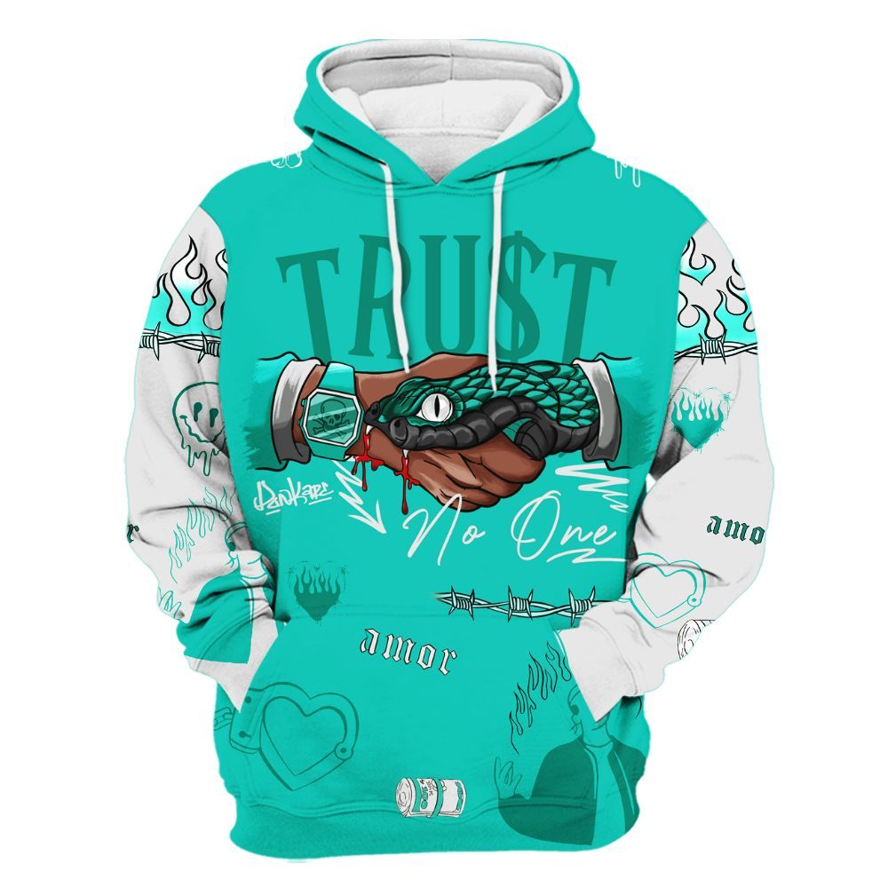 Hoodie To Match Dunk Low Clear Jade - Snake Trust No One All Over Print