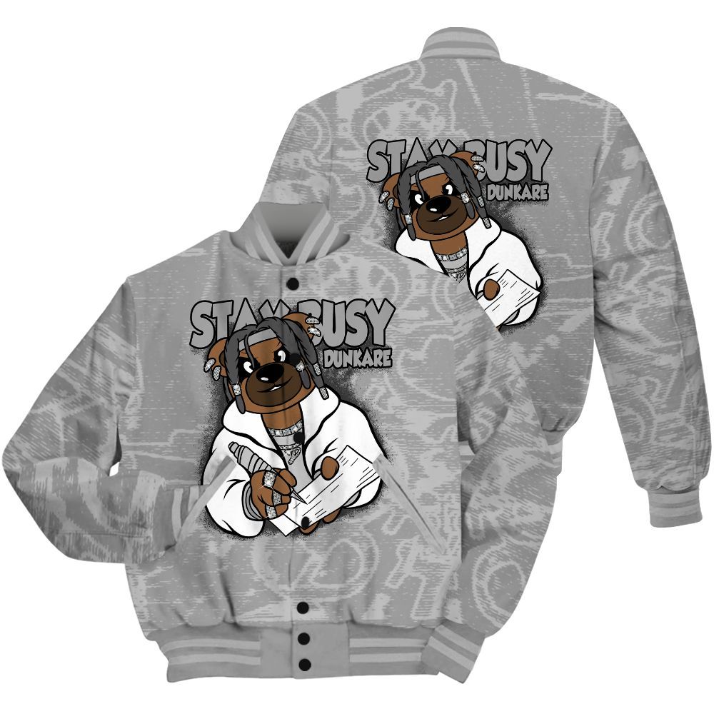 Varsity Jacket To Match Black Wolf Grey 12s Shirt - Maintain Activity Bear Avant-Garde All Over Print