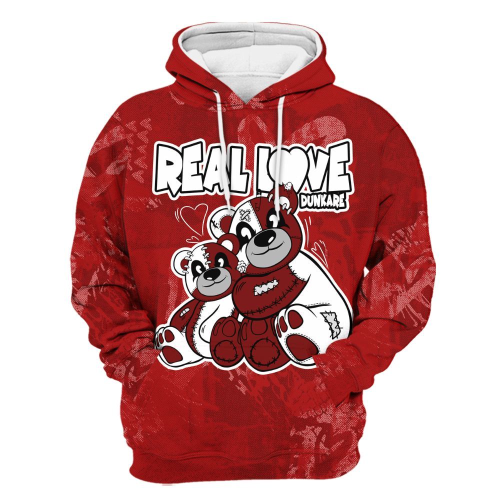 Hoodie To Match Red Taxi 12s - Sincere Fondness Bear All Over Print