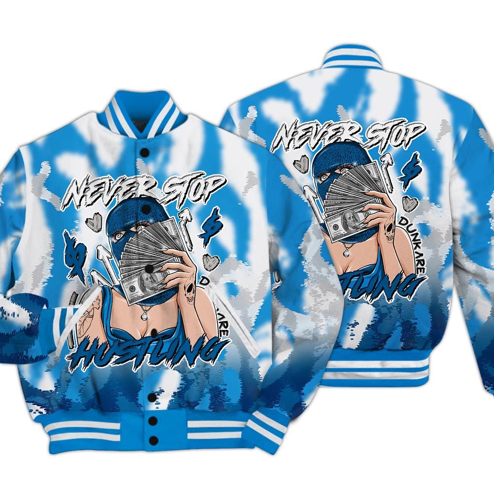 Varsity Jacket To Match Industrial Blue 4s - Hustling Unique Burn Varsity Jacket Unisex