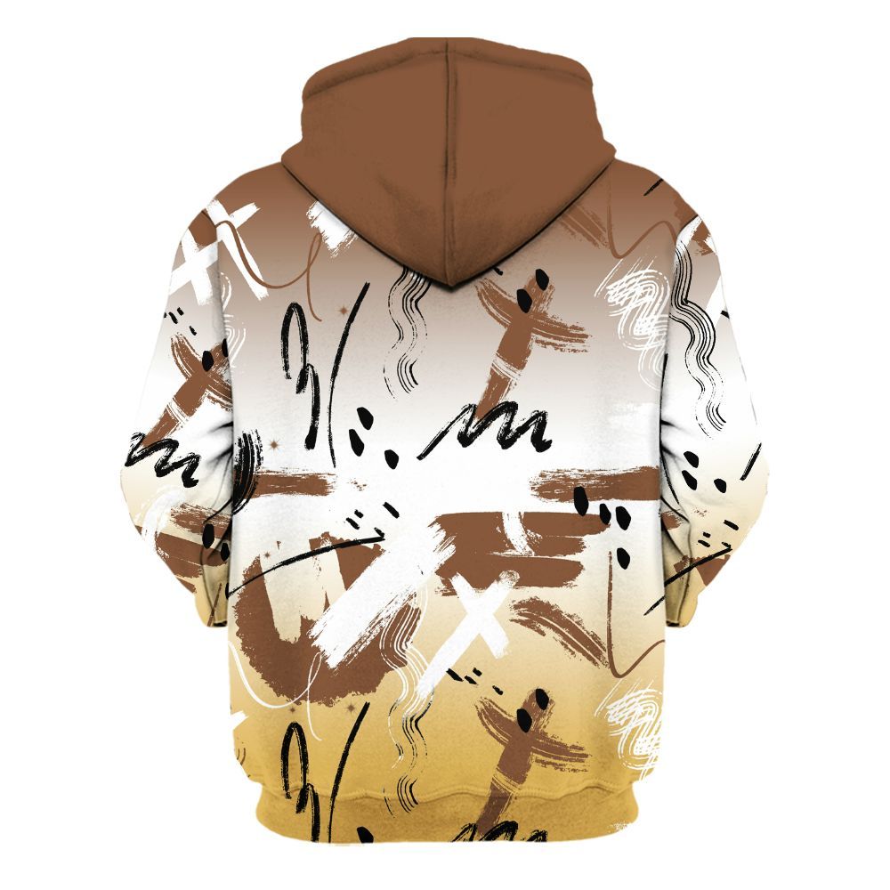 Hoodie To Match Retro Cacao Wow 4s - Money Hustle Grind Pray All Over Print
