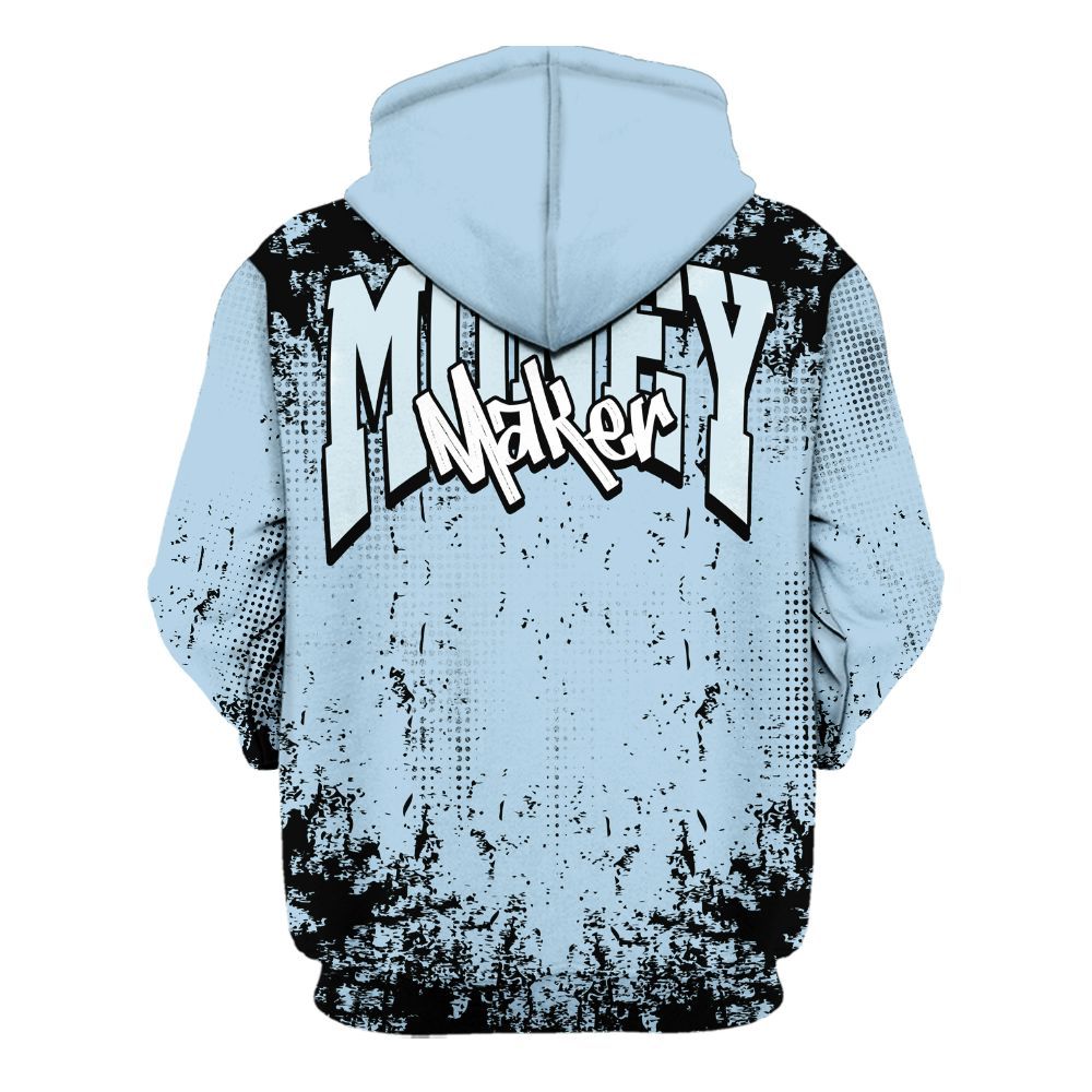 Hoodie To Match Foamposite One Psychic Blue - Move In Silence Money Retro All Over Print