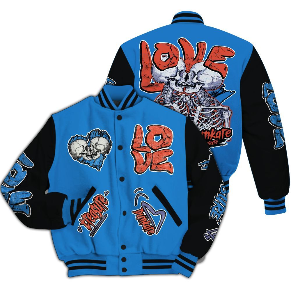 Varsity Jacket To Match Hi-Res Blue 700s - Skull Bear All Over Print