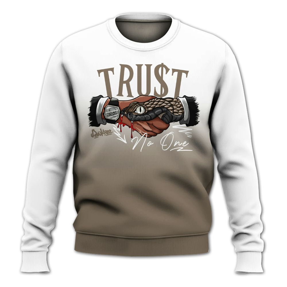 Sweatshirt To Match Low OG Dark Mocha 1s - Snake Trust No One Drip All Over Print