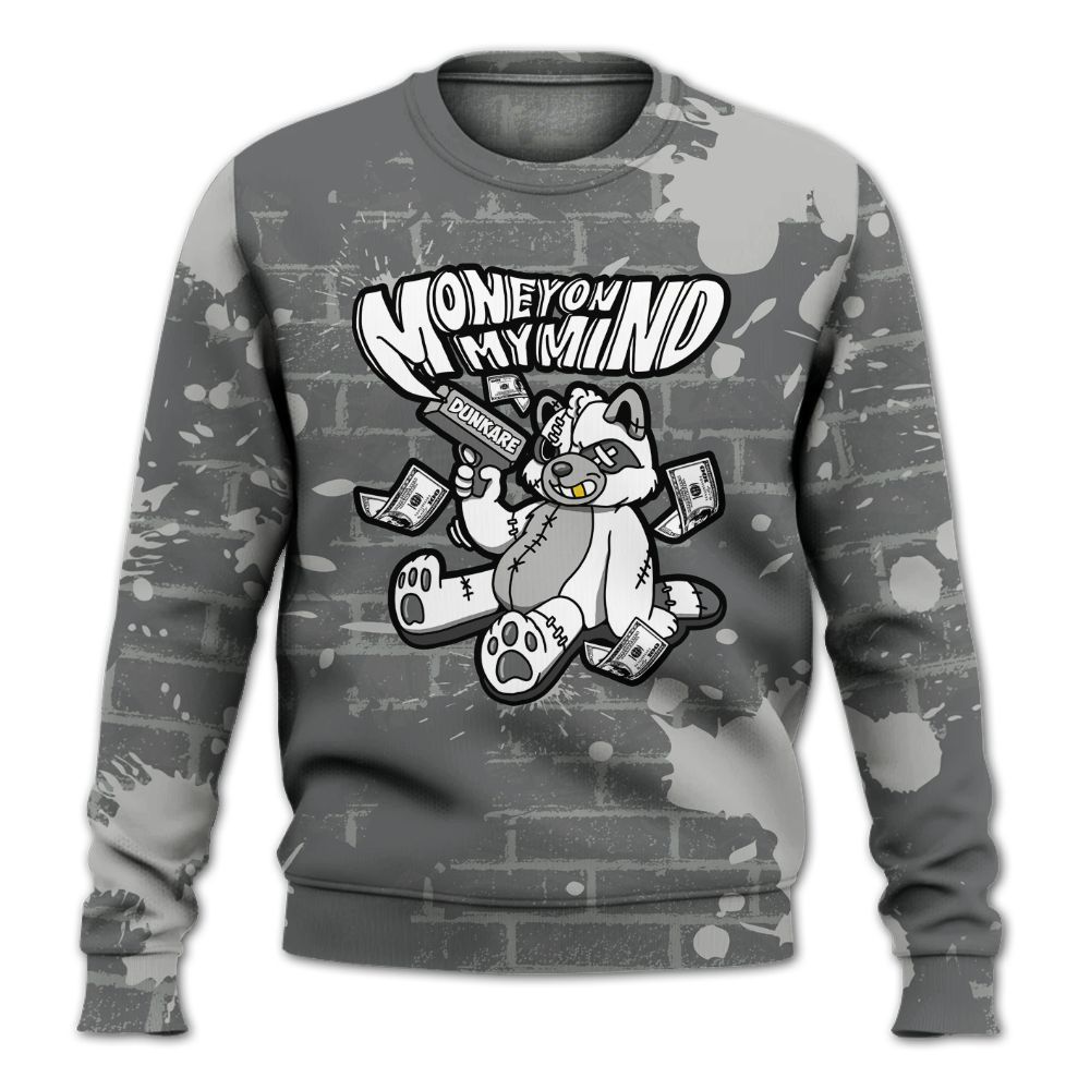 Sweatshirt To Match Retro Wet Cement 4s - Money On My Mind Raccoon Brick All Over Print