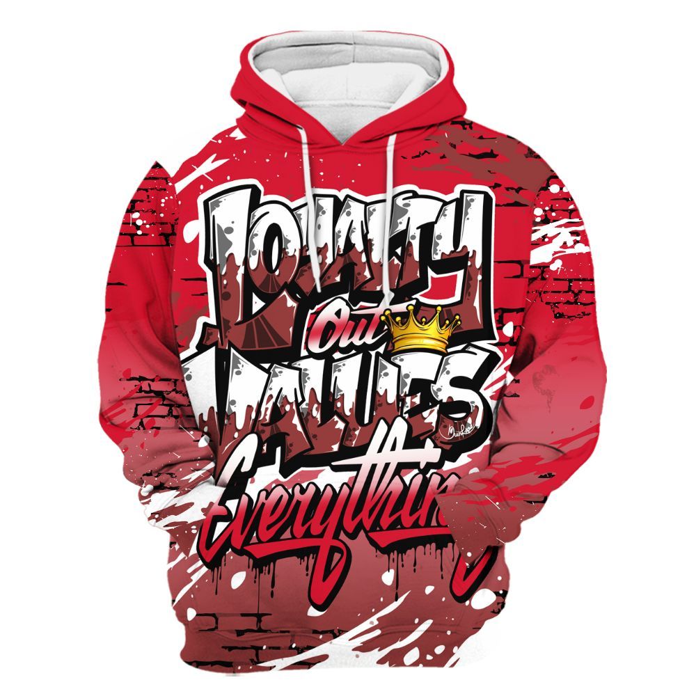Hoodie To Match Air Max Sunder Gore Tex Fire Red - Values Of Loyalty Drip All Over Print
