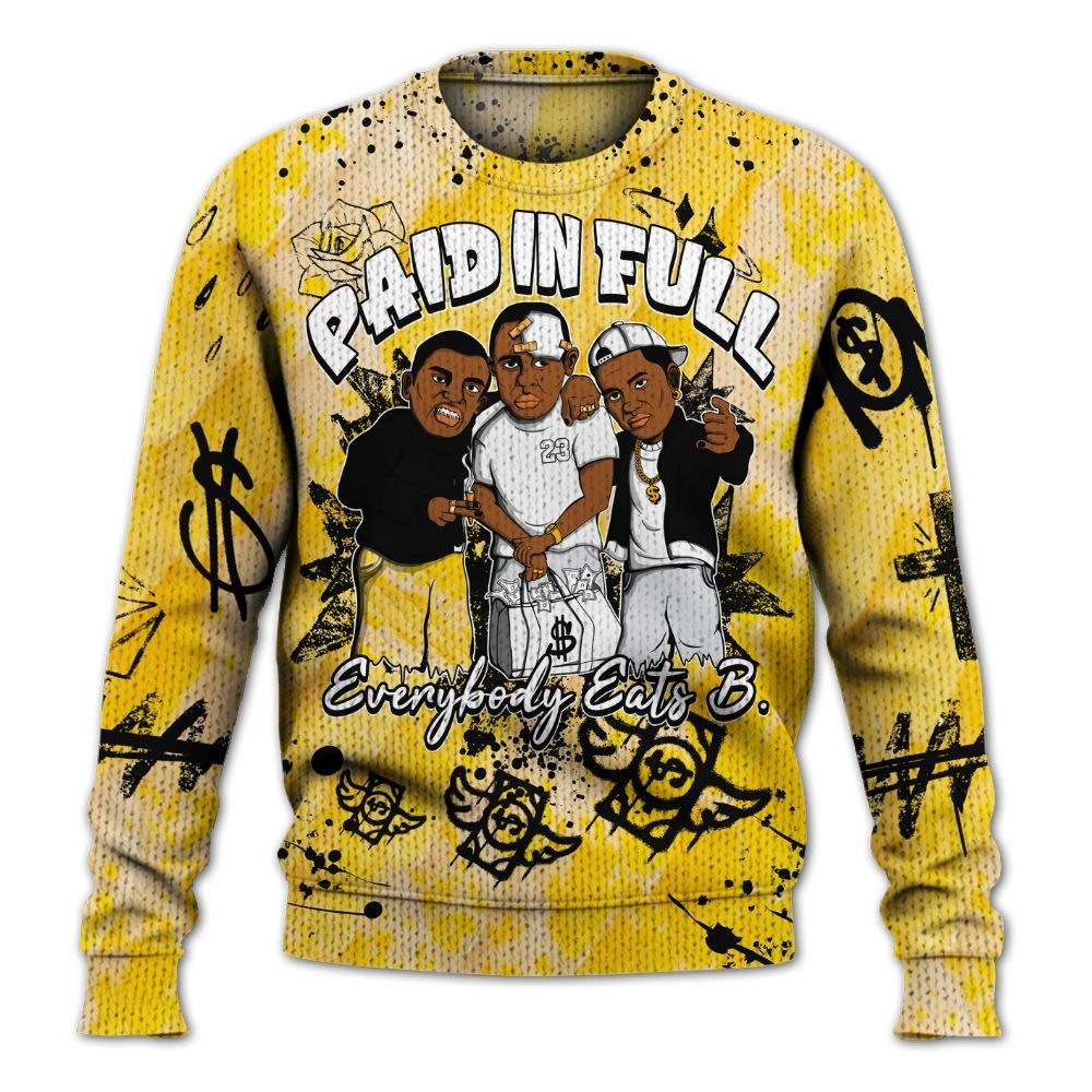 Knitted Sweater To Match Low Yellow Python 11s - Everybody Paid In Full Crayon