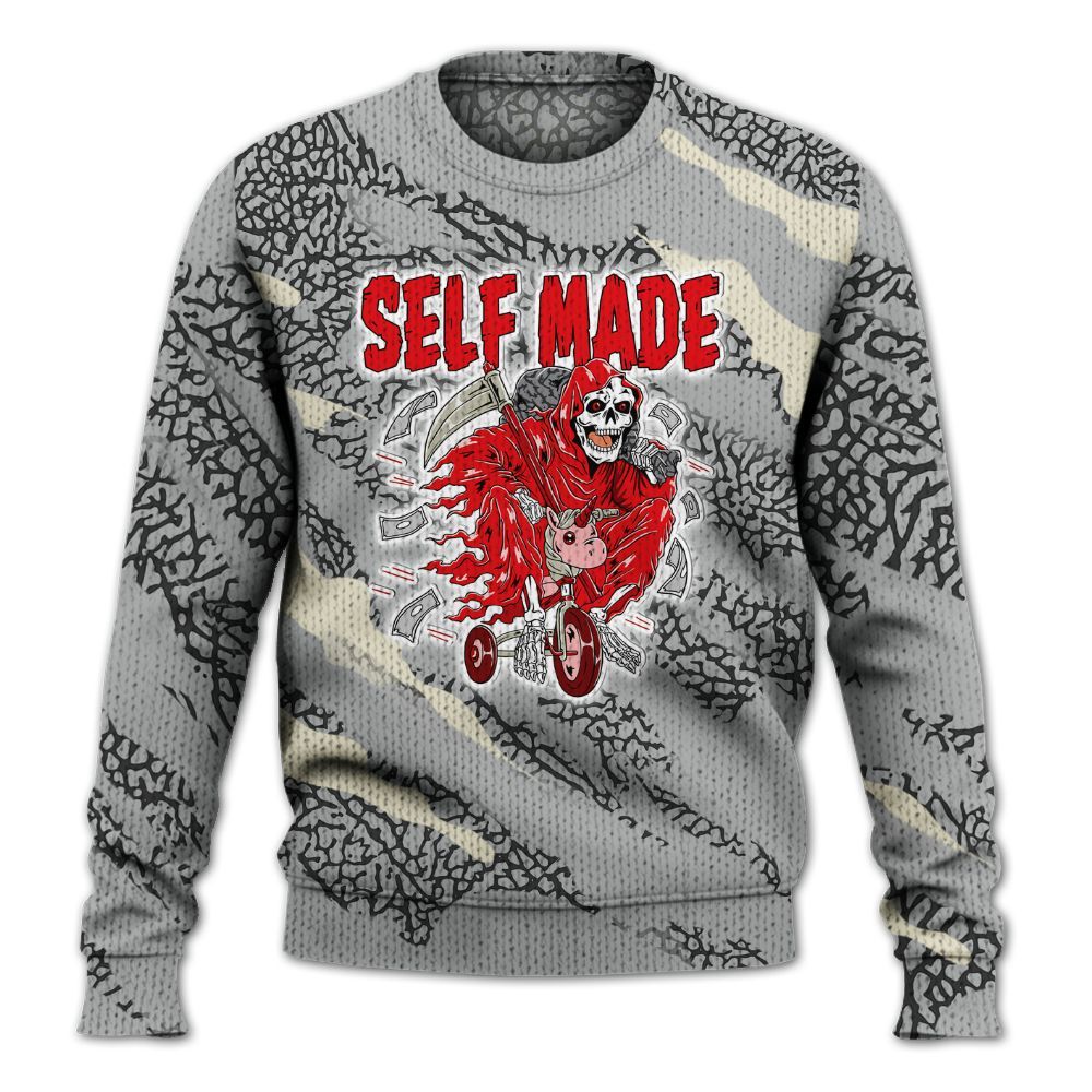 Knitted Sweater To Match Cement Grey 3s - Self Make Skeleton Colored