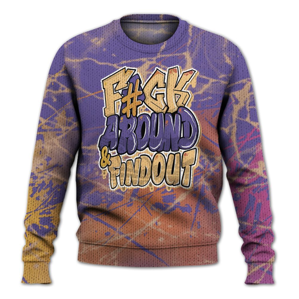 Knitted Sweater To Match Book Sunset 1s - F Around Find Out Graphic Profound