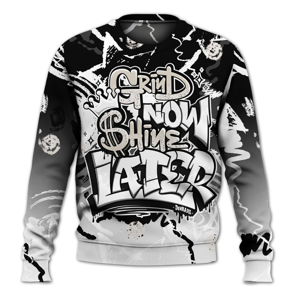 Sweatshirt To Match Retro Reverse Metallic 5s - Grind Shine Later Drip All Over Print