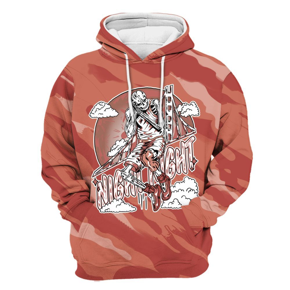 Hoodie To Match Dune Red 13s - Seeya Skeleton Colored All Over Print
